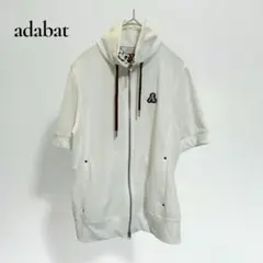 美品✨アダバット【38】半袖ジップパーカー スポーティ 刺繍入り e362