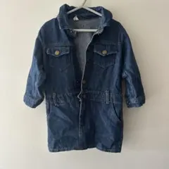 デニムジャケット風七分袖ワンピース