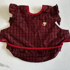 ⭐️24時間限定出品SALE価格⭐️ ファミリア　お食事エプロン　赤チェック