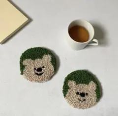 パンチニードル コースター ワッペン ミニラグ 刺繍 3枚セット - メルカリ