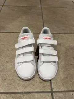 【美品】19.5cm adidas ベルクロスニーカー ホワイト/ピンク