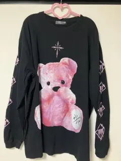 美品。.。:+* TRAVAS TOKYO ビッグ ロンTクマ ピンク×ブラック TRAVAS TOKYO ビッグ ロンTクマ ピンク×ブラック - メルカリ