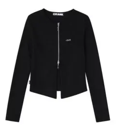 CRANK ジッパー トップス カーディガン ブラック