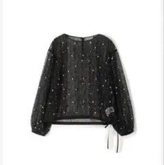 【美品】Ballsey ドット柄 シアーブラウス ブラックのサムネイル