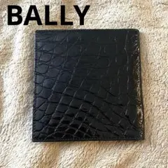 BALLY バリー 二つ折り財布 カイマン クロコダイル風 ブラック イタリア製のサムネイル