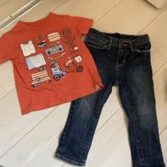 GAP 2歳 オレンジ Tシャツ デニムパンツ セット