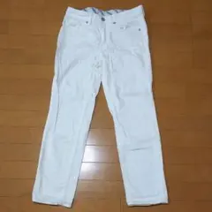 デニムクロップドパンツ(白)