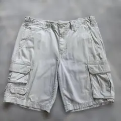 Eddie Bauer IDEALジップ　ライトグレー カーゴショートパンツ36