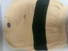 【オールシーズン使える1枚】KEBOZニットベスト古着クリームホワイト刺繍ロゴ.のサムネイル
