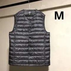 ユニクロ ウルトラライトダウンコンパクトVネックベスト（千鳥格子） M