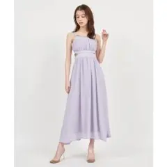 シアーチェックカットアウトキャミワンピース （パープル）　ROYALPARTY
