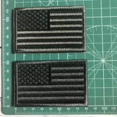 【Z502】ミリタリー パッチ ワッペン 星条旗 グレー 2枚セット ベルクロのサムネイル