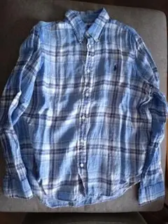 Ralph Lauren リネン チェック柄 長袖シャツ M
