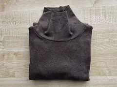 無印良品　 起毛フライス編み タートルネック長そでT ブラウン
