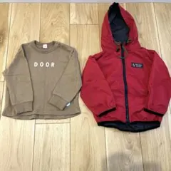 【100サイズ】スウェット&ウィンドブレーカー2点セット/ナイロンパーカーFOV