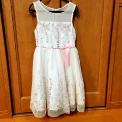 ドレス ワンピース お花 刺繍 発表会 パーティー ハロウィン 130cm