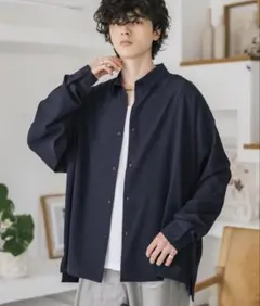 【試着のみ】RockyMonroeオーバーサイズとろみレギュラーカラーシャツ　M