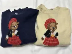クマ刺繍長袖ニット2点セット