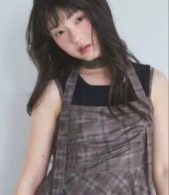 archives チュールチェックミニキャミワンピース