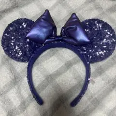 ディズニー　カチューシャ　パープルスパンコール