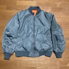 90s MA-1 オリーブグリーン オレンジ ミリタリー