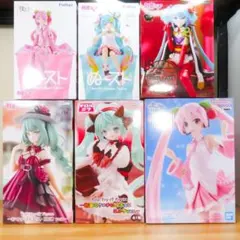 送料無料 初音ミク 桜ミク フィギュア ぬーどるストッパーフィギュア 6点セット