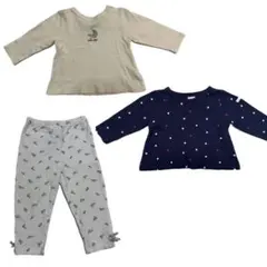 petit main 長袖2着＆10部丈パンツ