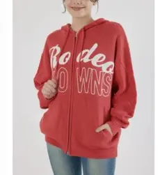 新品 ロデオクラウンズワイドボウル ロゴケーブルニットジップフーディー