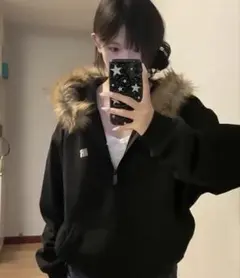 y2k.グランジ.ストリート.ファージップパーカー