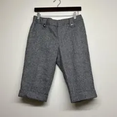 コムサイズム　ツイード調　ウール混クロップドパンツ　レディース　おしゃれ　秋冬