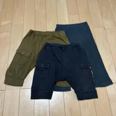 3点セット パンツ　レギンス　90 ネイビー　カーキ