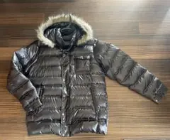 adidas ブラウン ダウンジャケット フード付