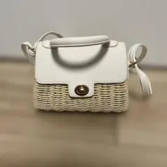 新品♡cooco カゴショルダーバッグ 白のサムネイル