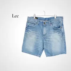 大きいサイズ★Lee デニムショートパンツ LL〜3L ライトブルー 牛革ラベル
