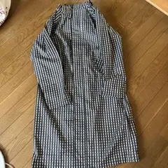 おしゃれAラインレインコート 黒と白のギンガムチェック柄 L