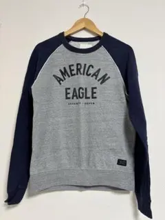 AMERICAN EAGLE グレー ネイビー トレーナー