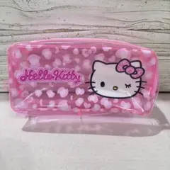 ハローキティ ペンケース ビニールポーチ コスメポーチ ピンク ヒョウ柄