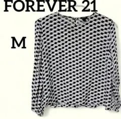 【美品】FOREVER 21【M】幾何学模様 長袖ブラウス （薄手）