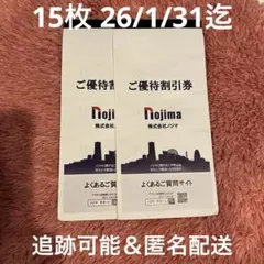 ノジマ 株主優待割引券 10%割引（ご利用限度額1000円券） 15枚