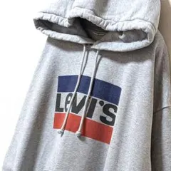 リーバイス Levi's ロゴ スウェットパーカー グレー 灰色 XL 古着