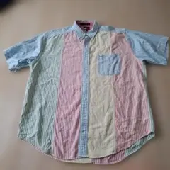 トミーヒルフィガー　シャツ　クレイジーパターン　ストライプ　マルチ