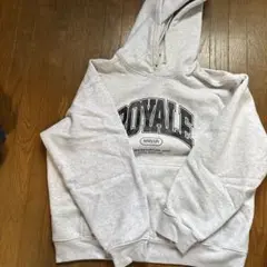 ROYALプリントグレー フード付きパーカー