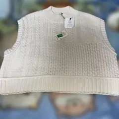 studio CLIP ニットベスト M 白 新品タグ付き