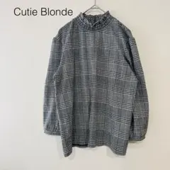 キューティブロンド　チェック柄　長袖 ハイネック トップス　Ｌ　大きいサイズのサムネイル