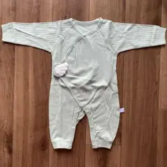 ミントグリーン 長袖ロンパース 66cm
