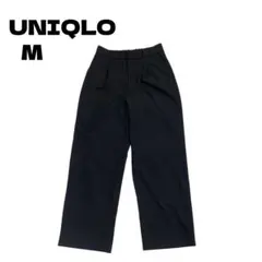【人気】UNIQLO ユニクロ タックワイドパンツ M ブラック 黒 レディース