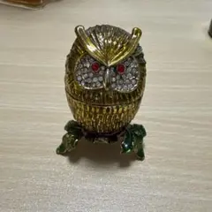 フクロウ型金属置物