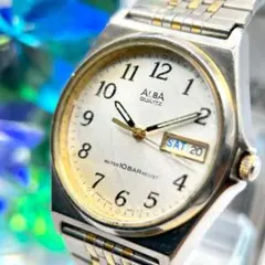 SEIKO セイコーアルバ　メンズ　腕時計　クォーツ　デイデイト　ヴィンテージ