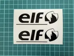 elf　ステッカー　オイル　小　黒2枚セット　＊EL2-B
