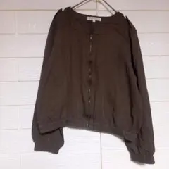 grove ノーカラージップアップ薄手ブルゾン　 アウター　M　カーキ